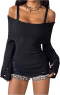 Ultimate Gothic Cutout Ribbed Knit Pullover